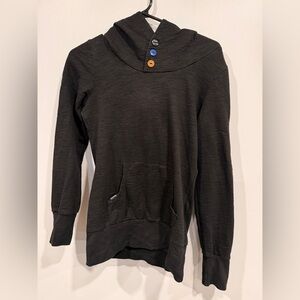 Ragwear Black Hoodie with Button Accents